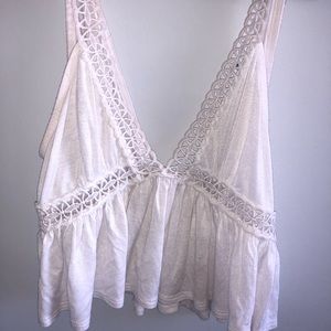 Charlotte Russe white flowy crop top